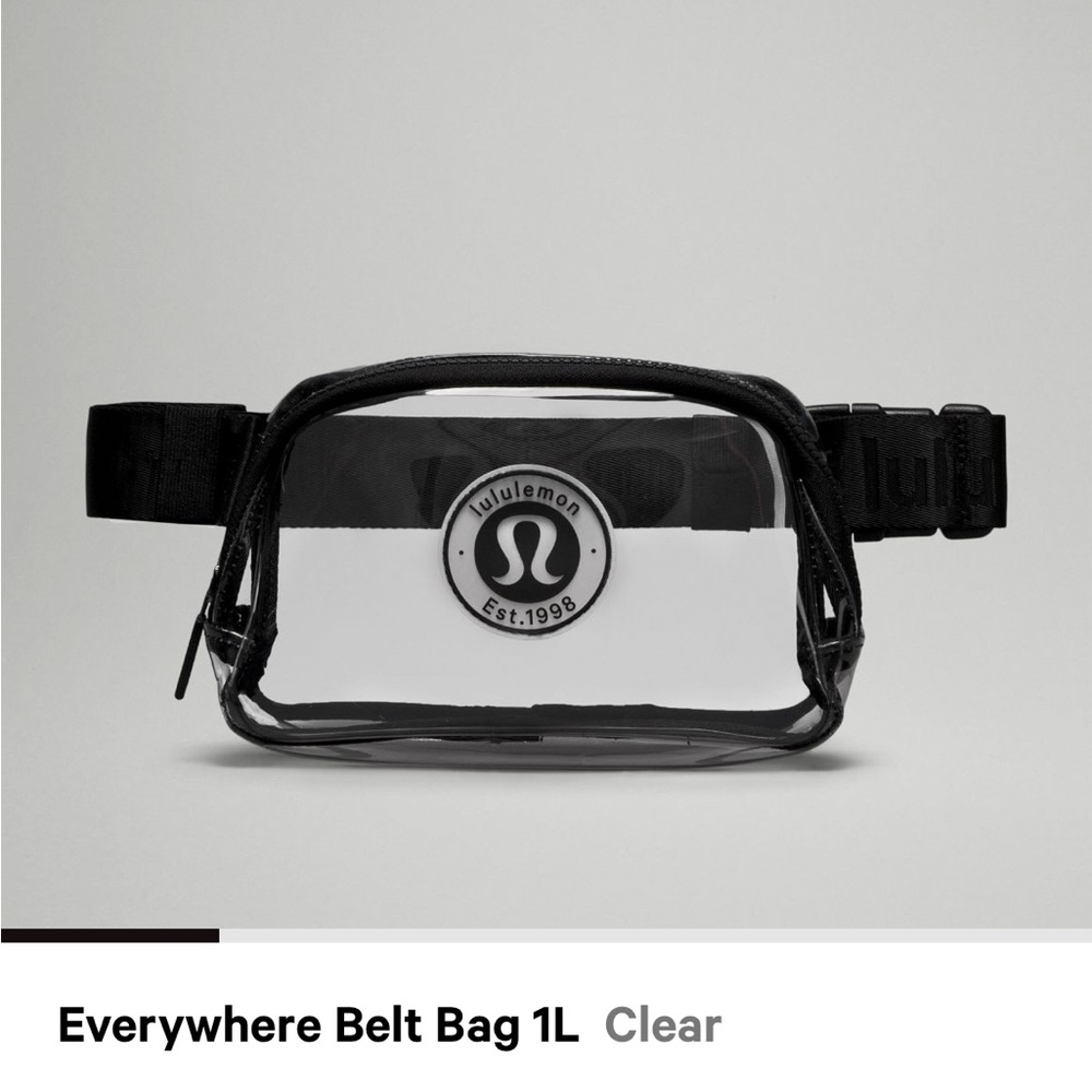 lululemon athletica Clear and Black Belt Bag